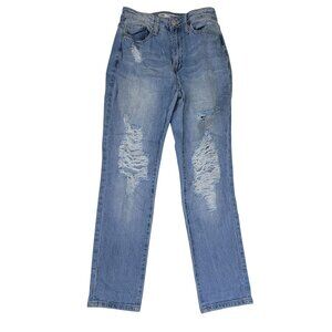 YMI Dream Collection Mom Jeans Light Wash Distressed Denim Womens 5/27 New Tags